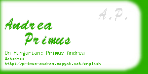 andrea primus business card